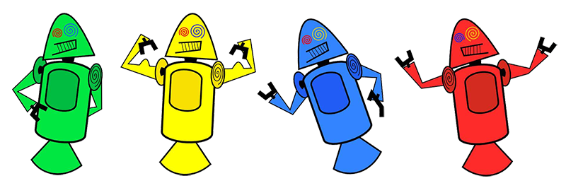 Primeiros logotips do android.